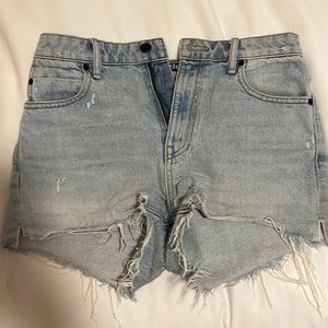Alexander Wang High Waisted Bite Denim Shorts
